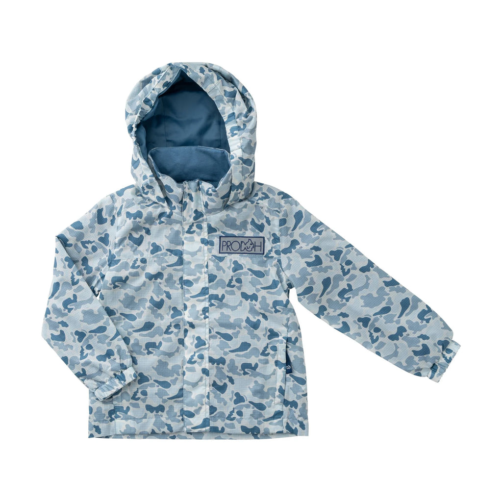 Boys Reflective Rain Jacket in Blue Break Point Camo