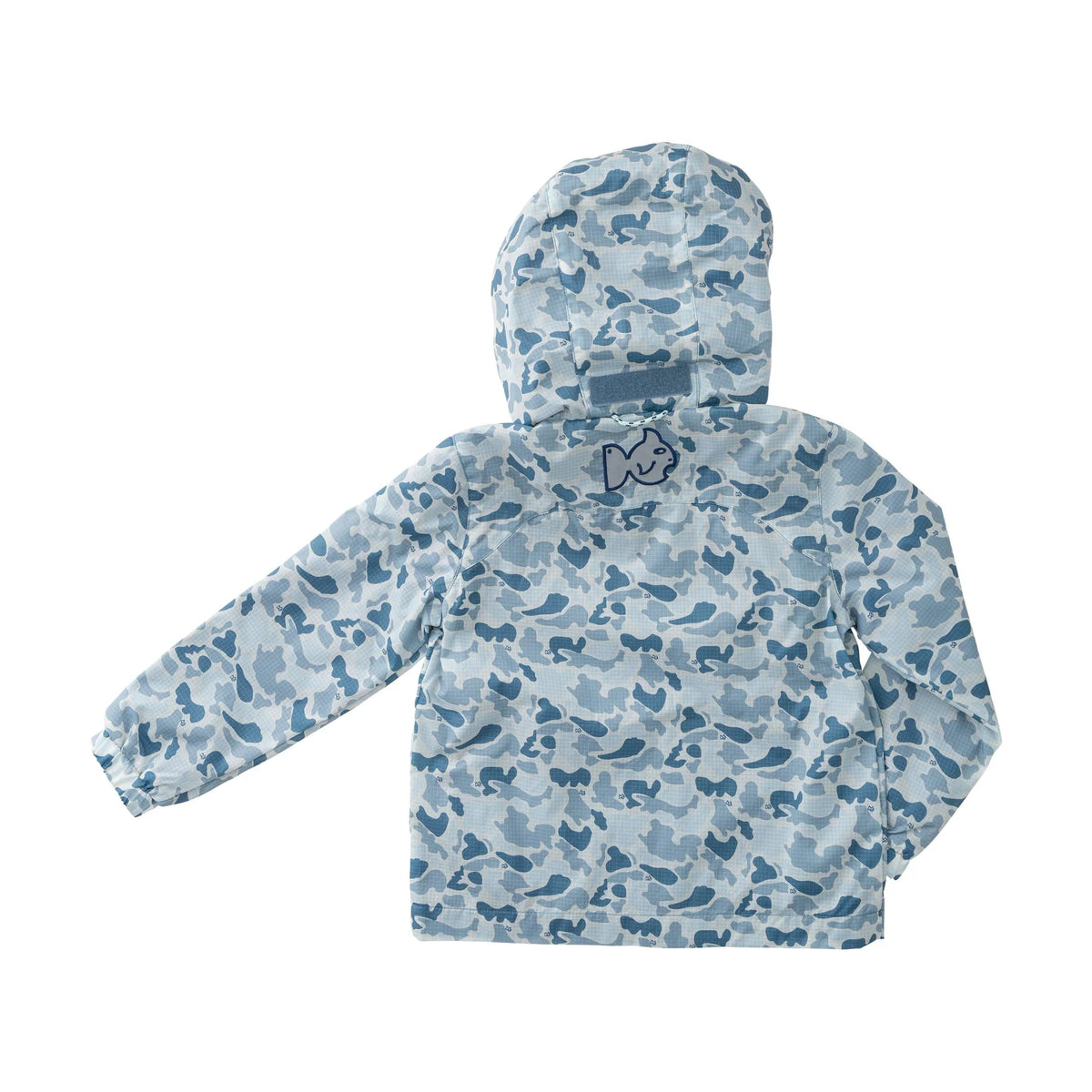 Boys Reflective Rain Jacket in Blue Break Point Camo