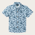 Boys' Short Sleeve Button Down Shirt in Cool Blues Break Point Camo