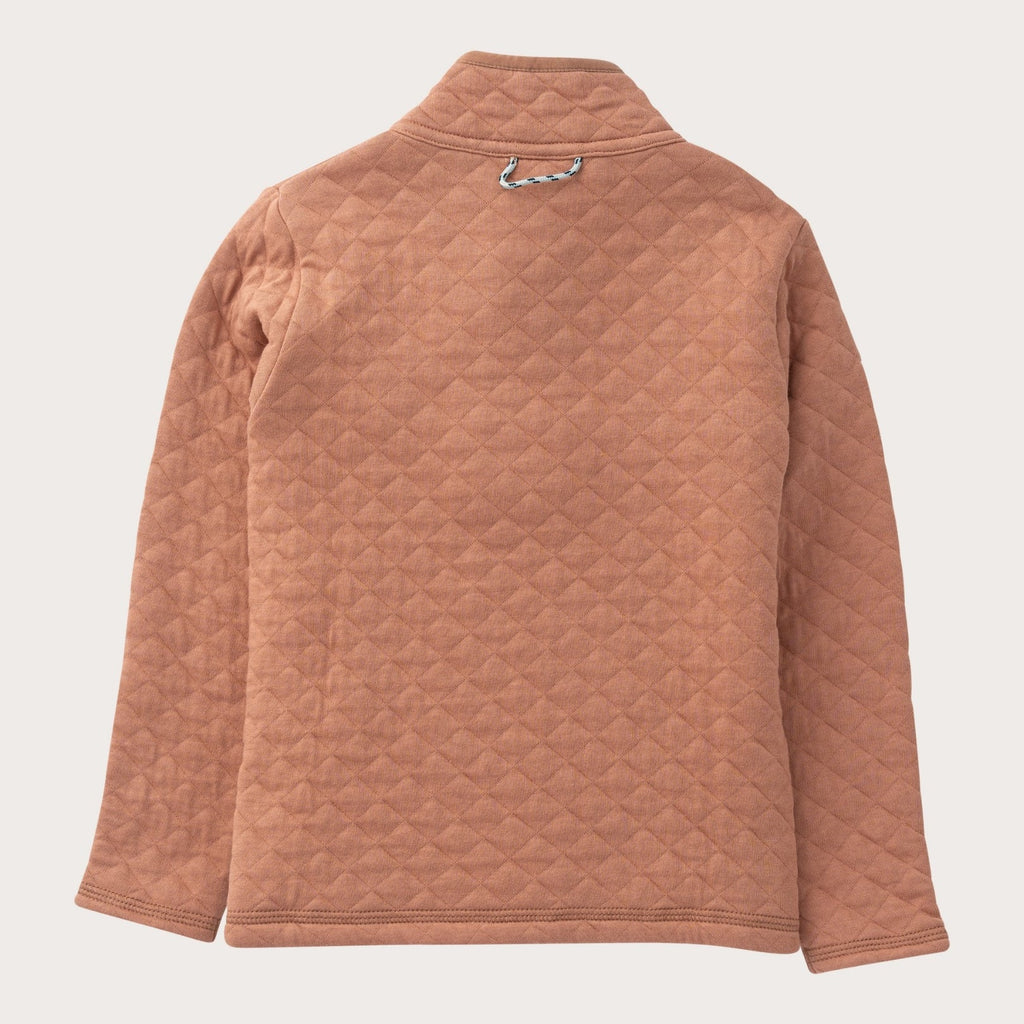 Kids' Quilted Zip Pullover in Mocha Mousse