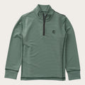 Boys' PRO Performance 1/4 Zip Pullover in Camping Green Stripe