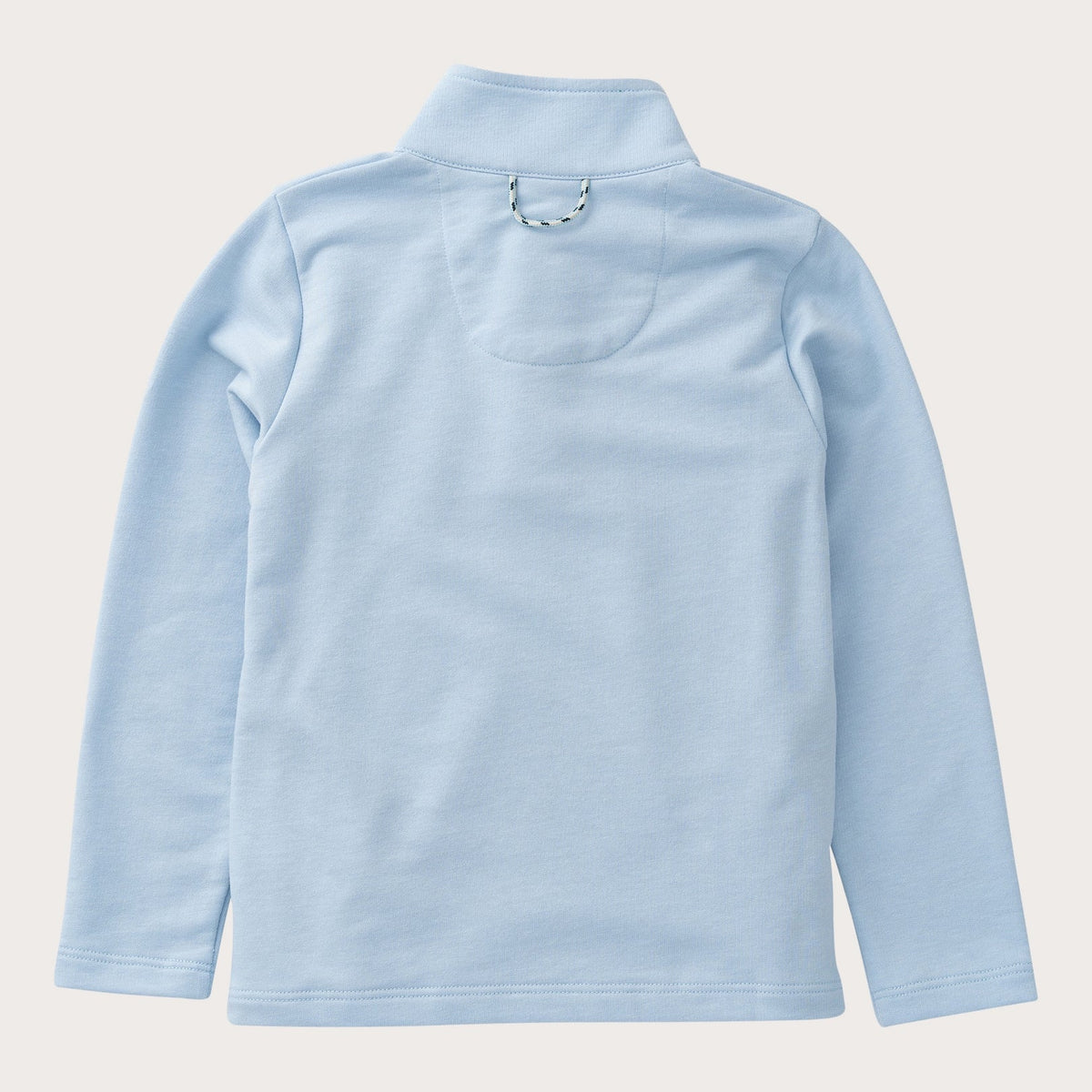 Boys' Sporty Snap Pullover in Cashmere Blue with Plaid Liner