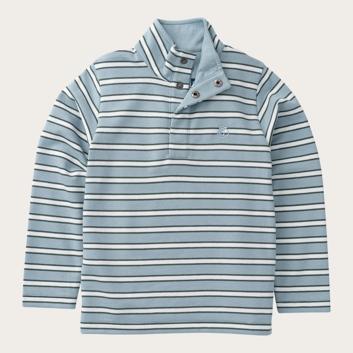 Boys' Sporty Snap Pullover in Arona Blue Stripe