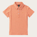 Boys' Short Sleeve Cotton Polo in Melon Stripe