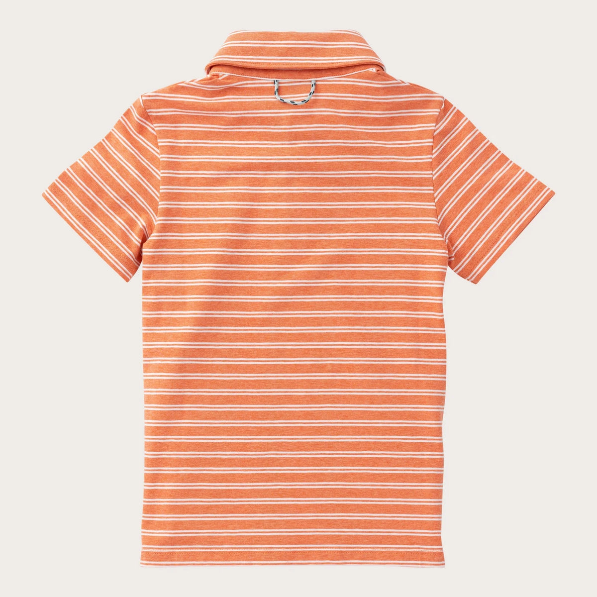 Boys' Short Sleeve Cotton Polo in Melon Stripe