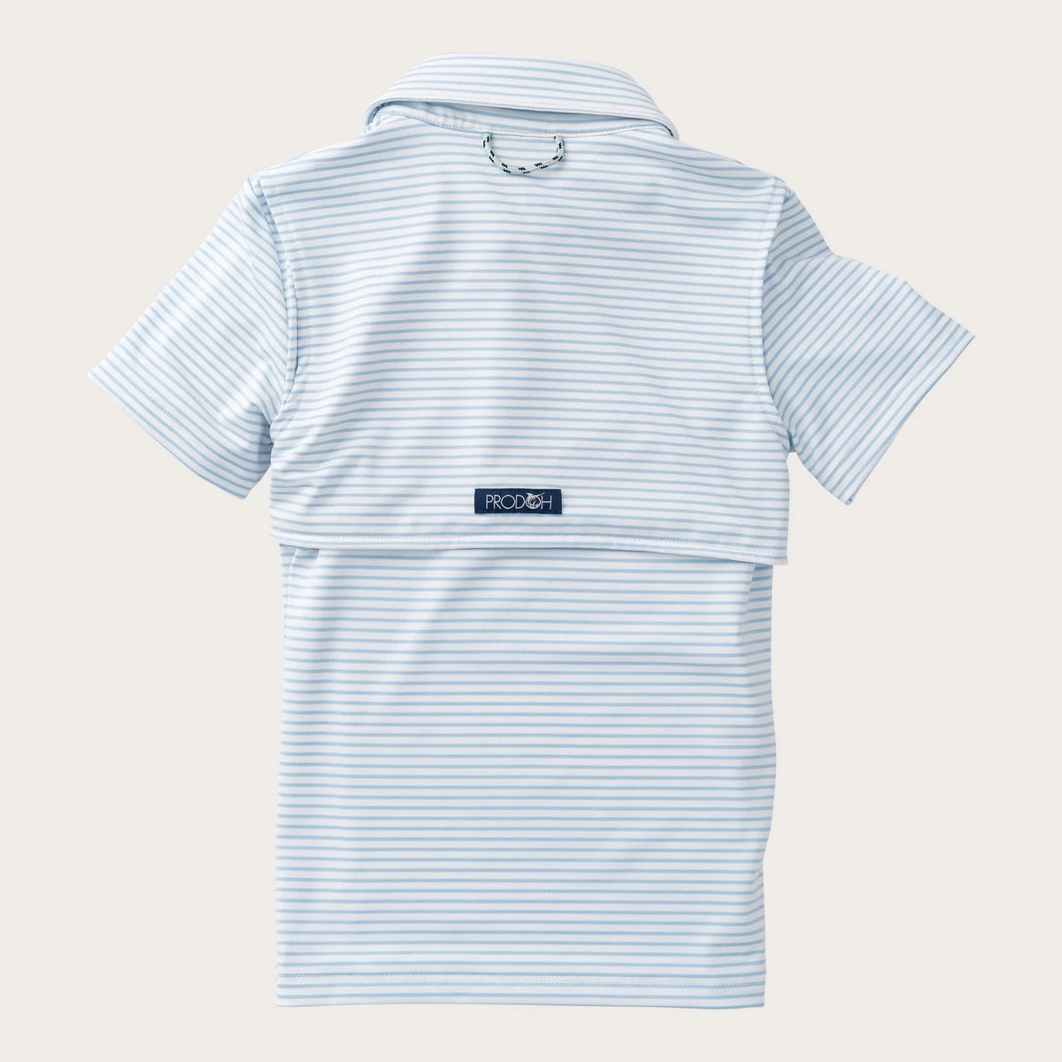 Boys' Short Sleeve Pro Performance Polo in Classic Clear Sky Blue and White Stripe