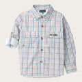 Boys' Long Sleeve Founders Kids Fishing Shirt in Sullivans Island Arona Blue Plaid