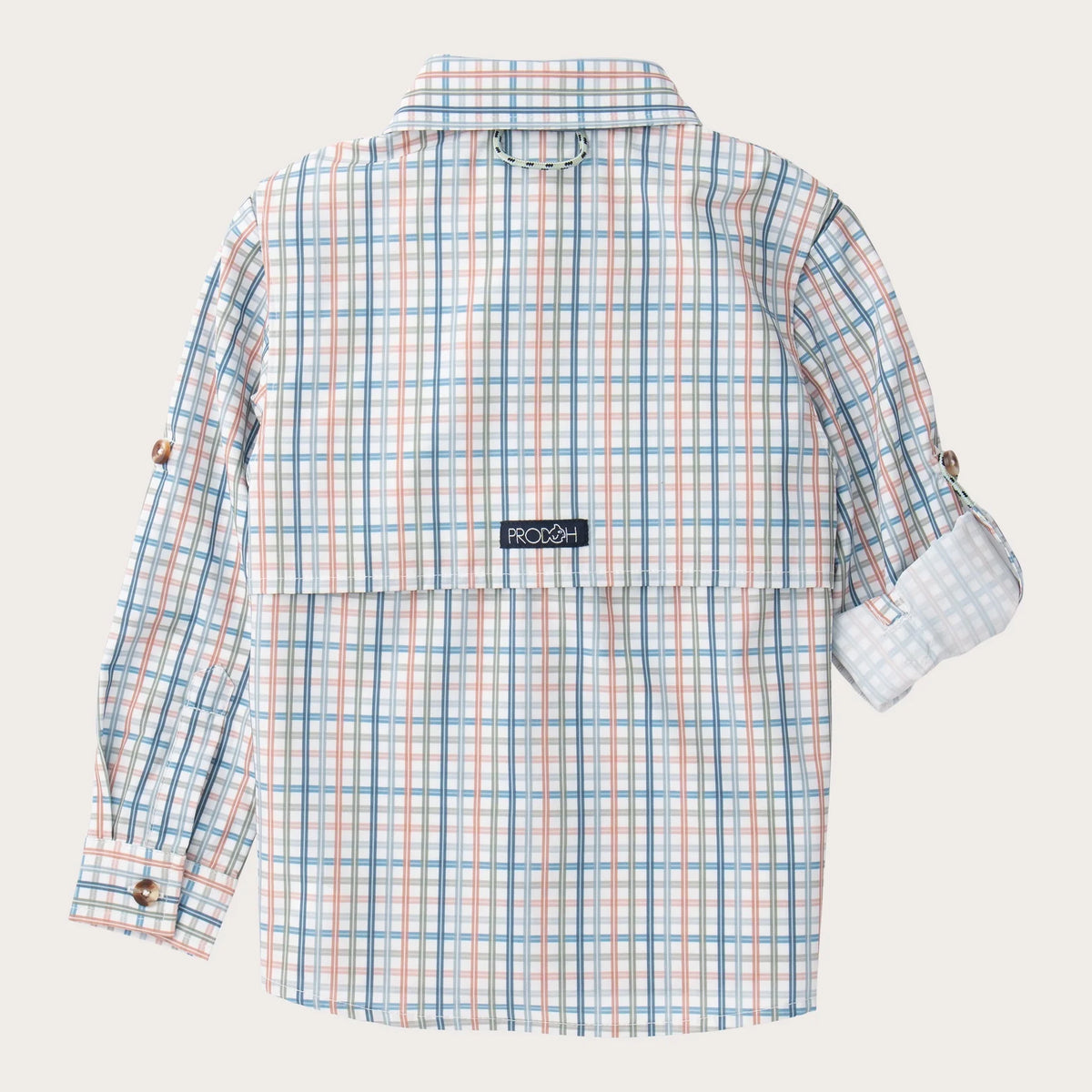 Boys' Long Sleeve Founders Kids Fishing Shirt in Sullivans Island Arona Blue Plaid