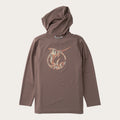 Boys' Pro Performance Hoodie T-shirt in Coffee Quartz Brown with Camo Logo