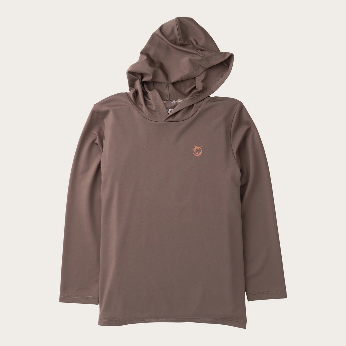 Boys' Pro Performance Hoodie T-shirt in Coffee Quartz Brown with Camo Logo