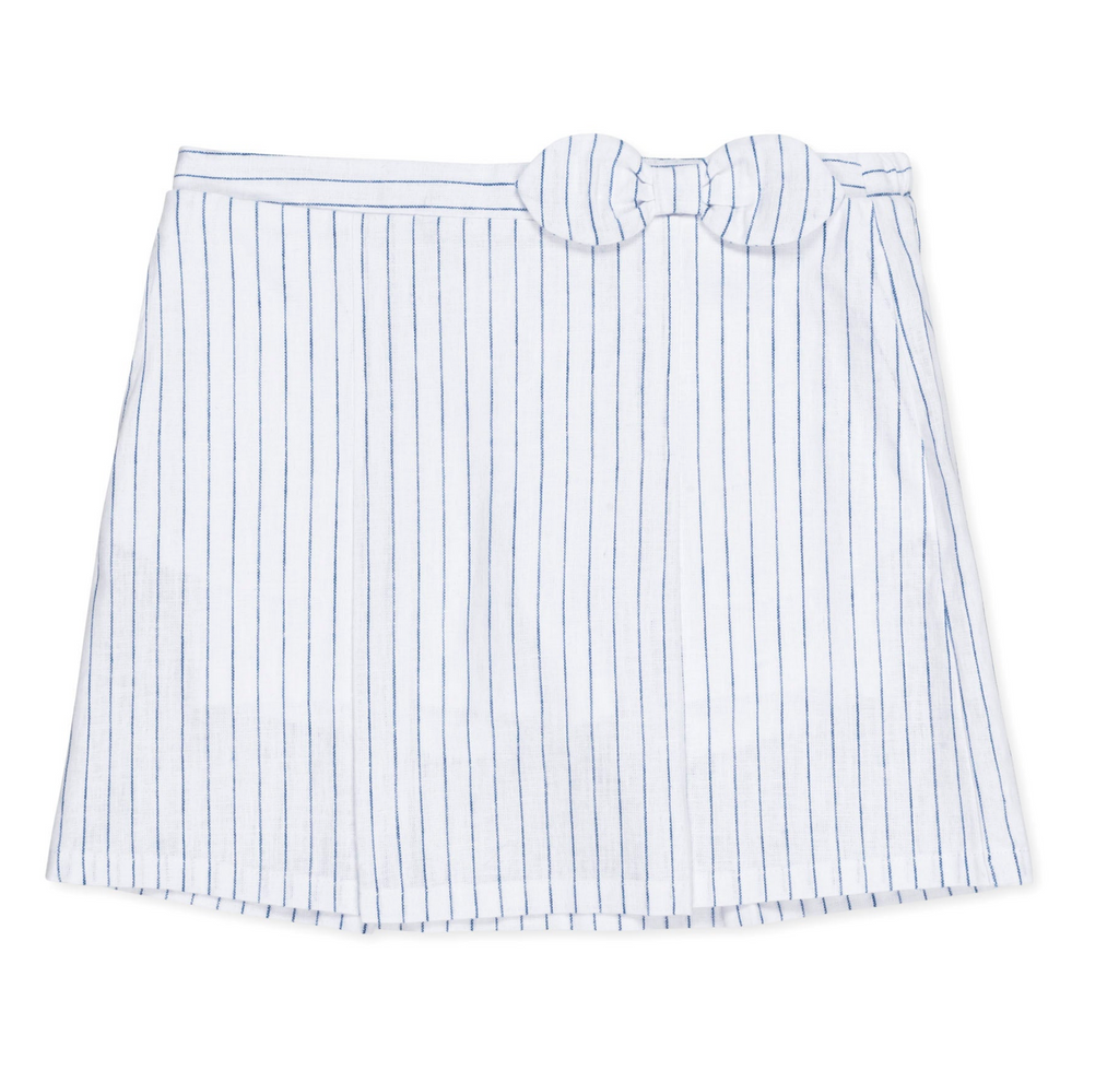 Linen Pleated Bow Skort