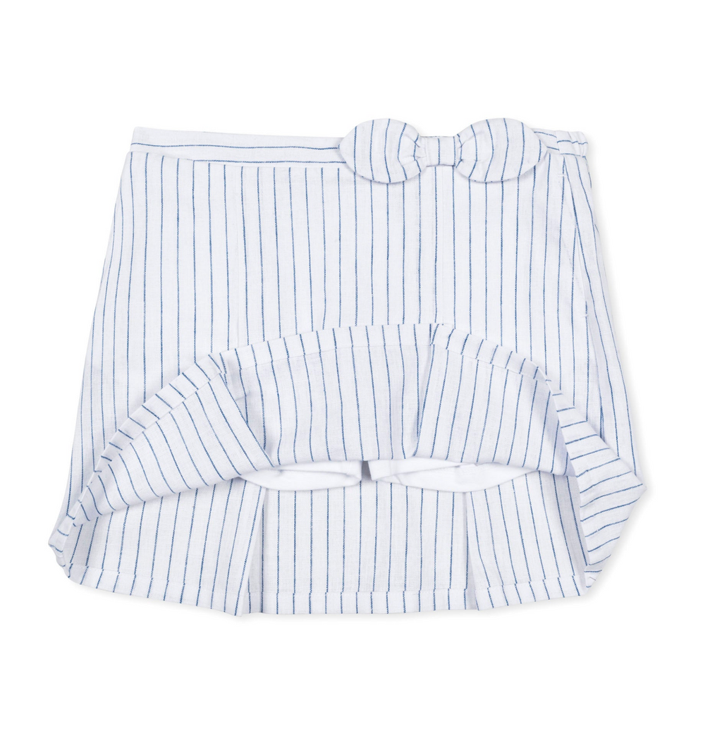 Linen Pleated Bow Skort