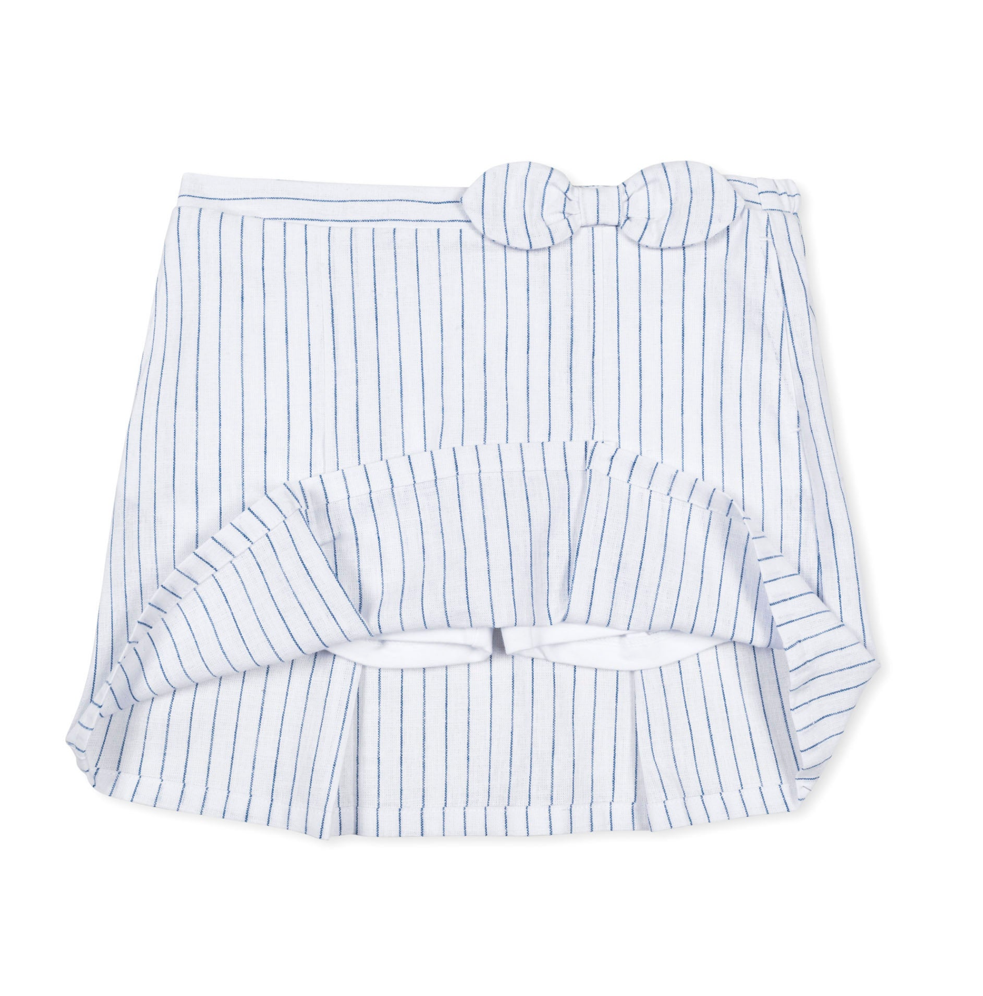 Linen Pleated Bow Skort