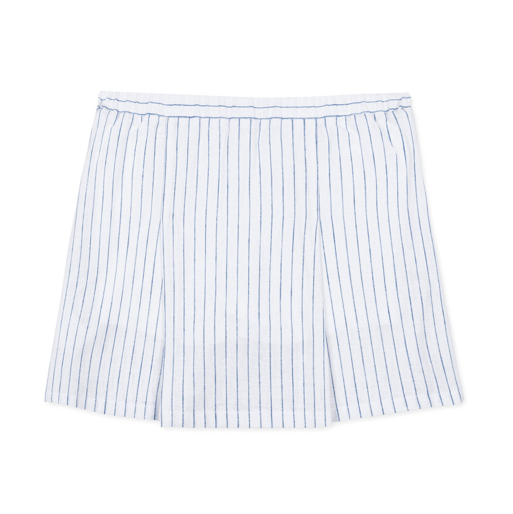 Linen Pleated Bow Skort