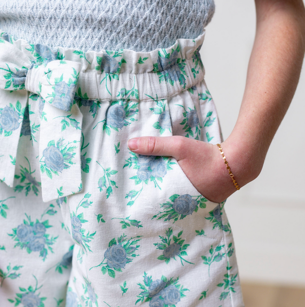 Linen Pull-On Paperbag Shorts