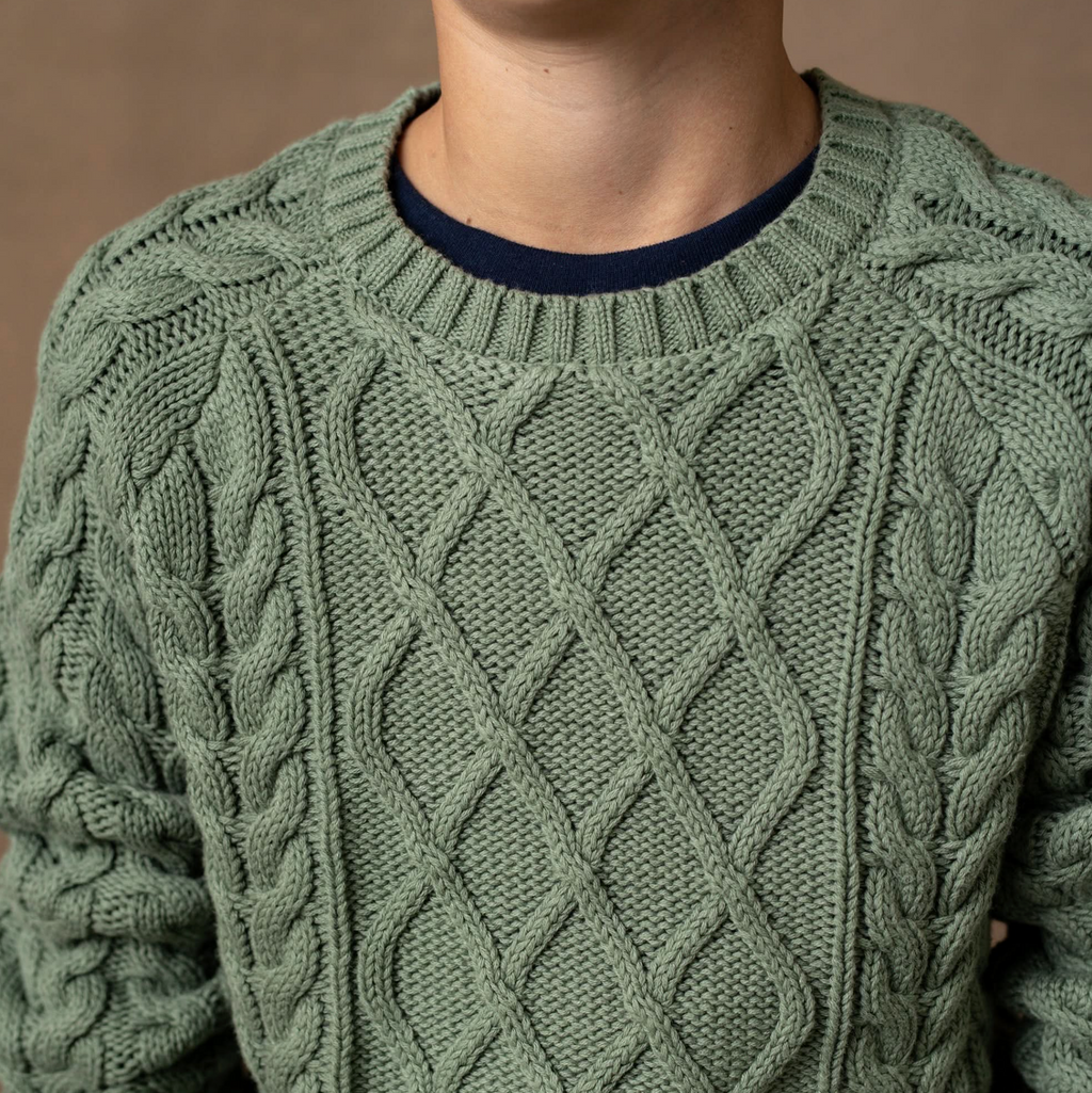 Organic Raglan Fisherman Sweater