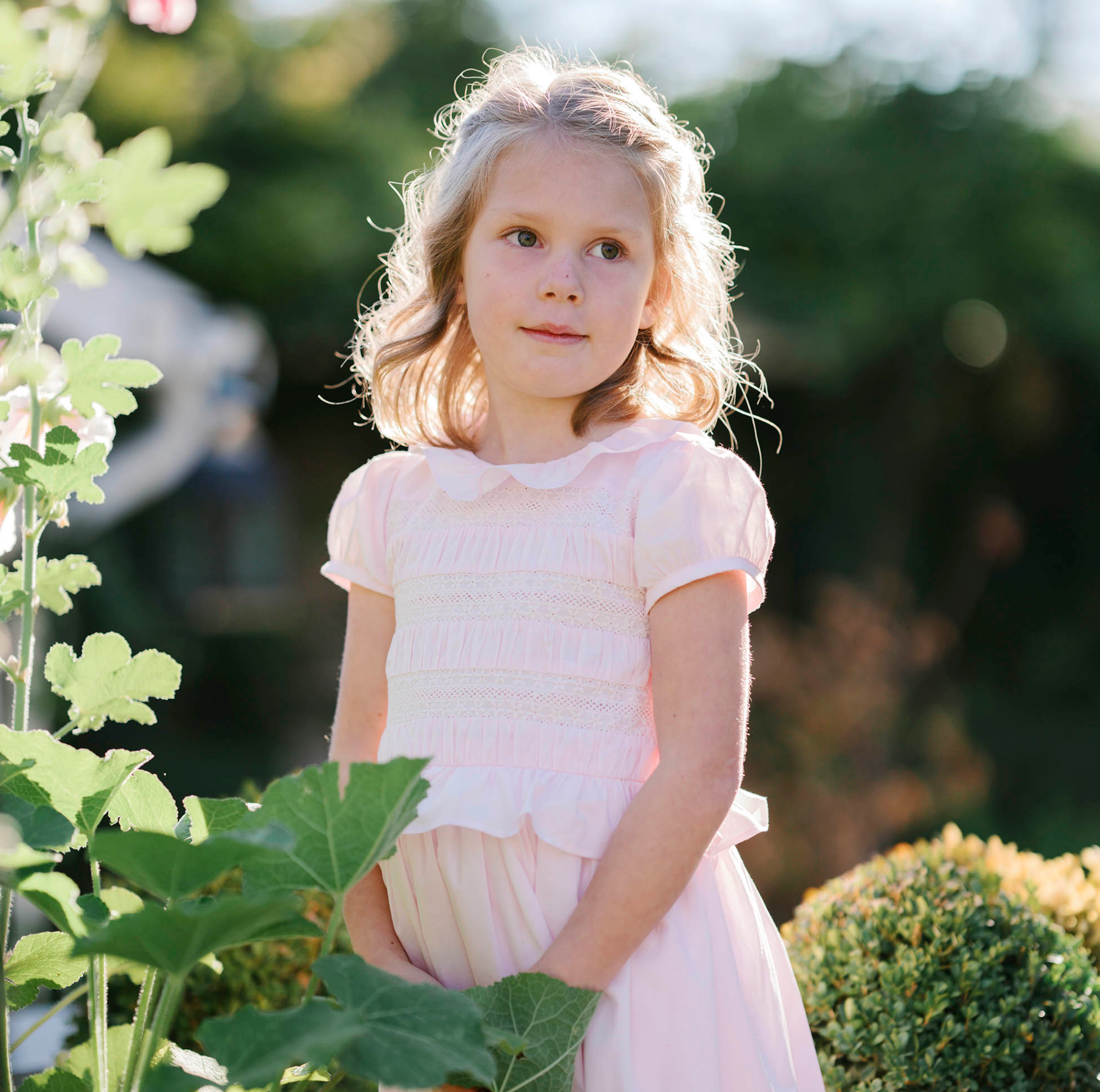 Organic Puff Sleeve Smocked Party Dress