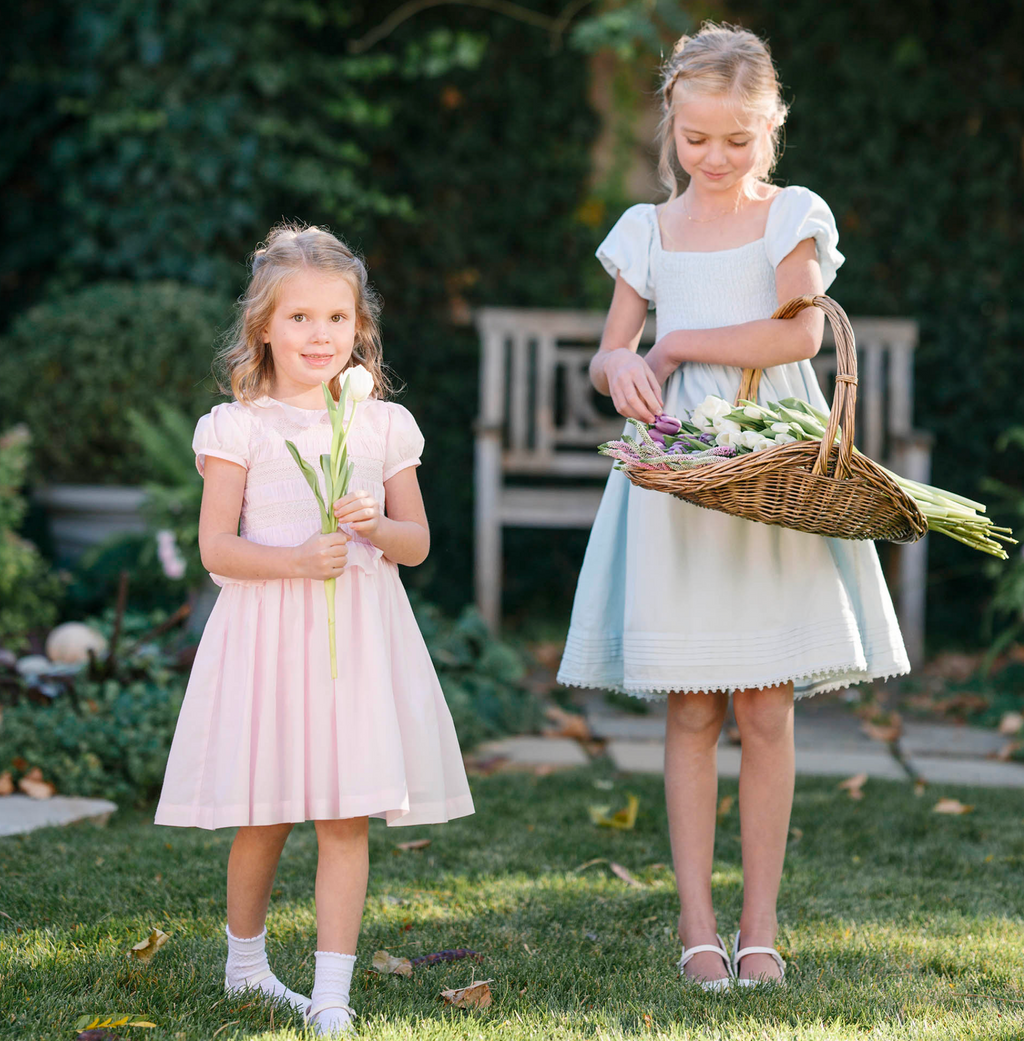 Organic Puff Sleeve Smocked Party Dress