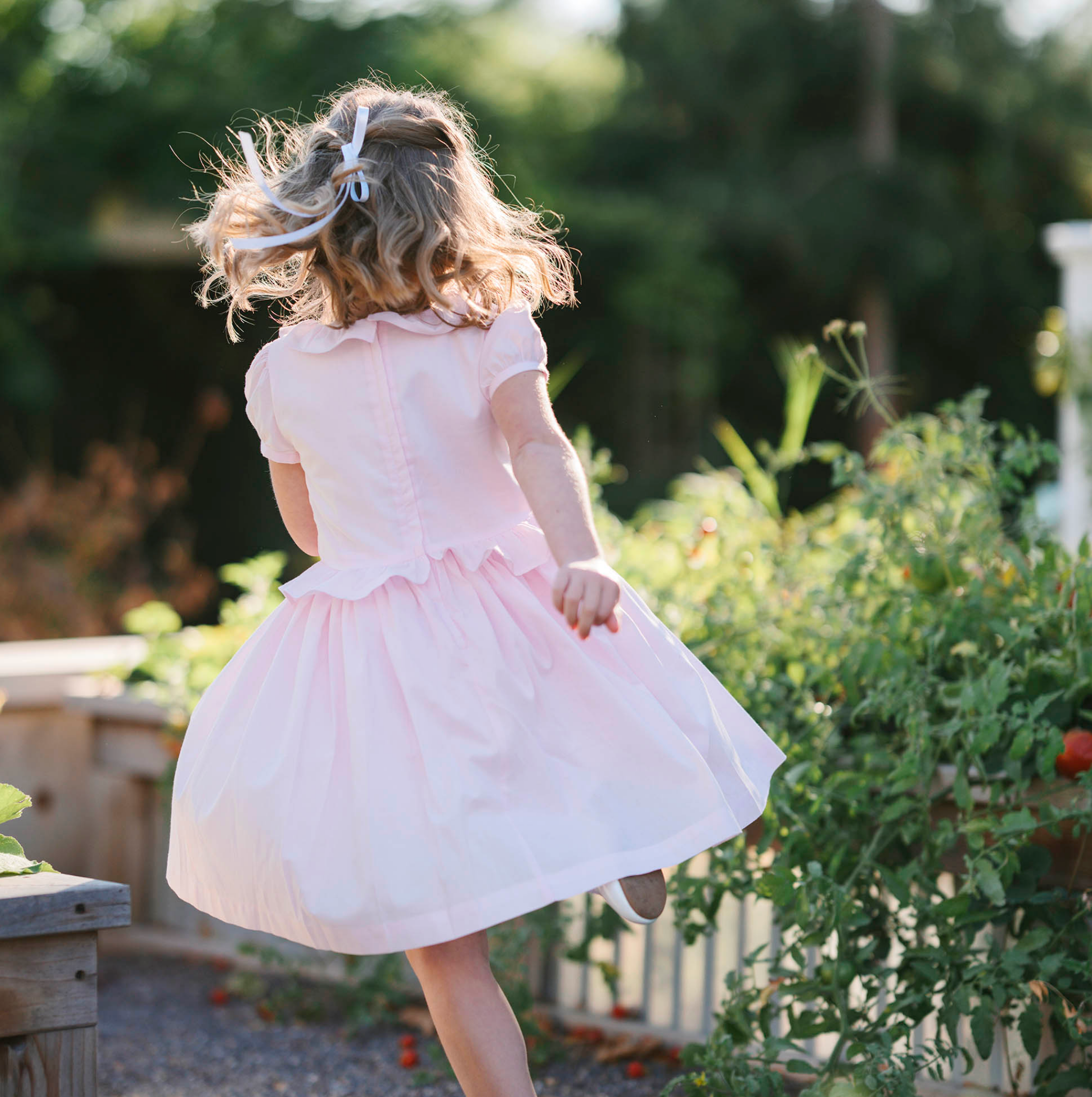 Organic Puff Sleeve Smocked Party Dress