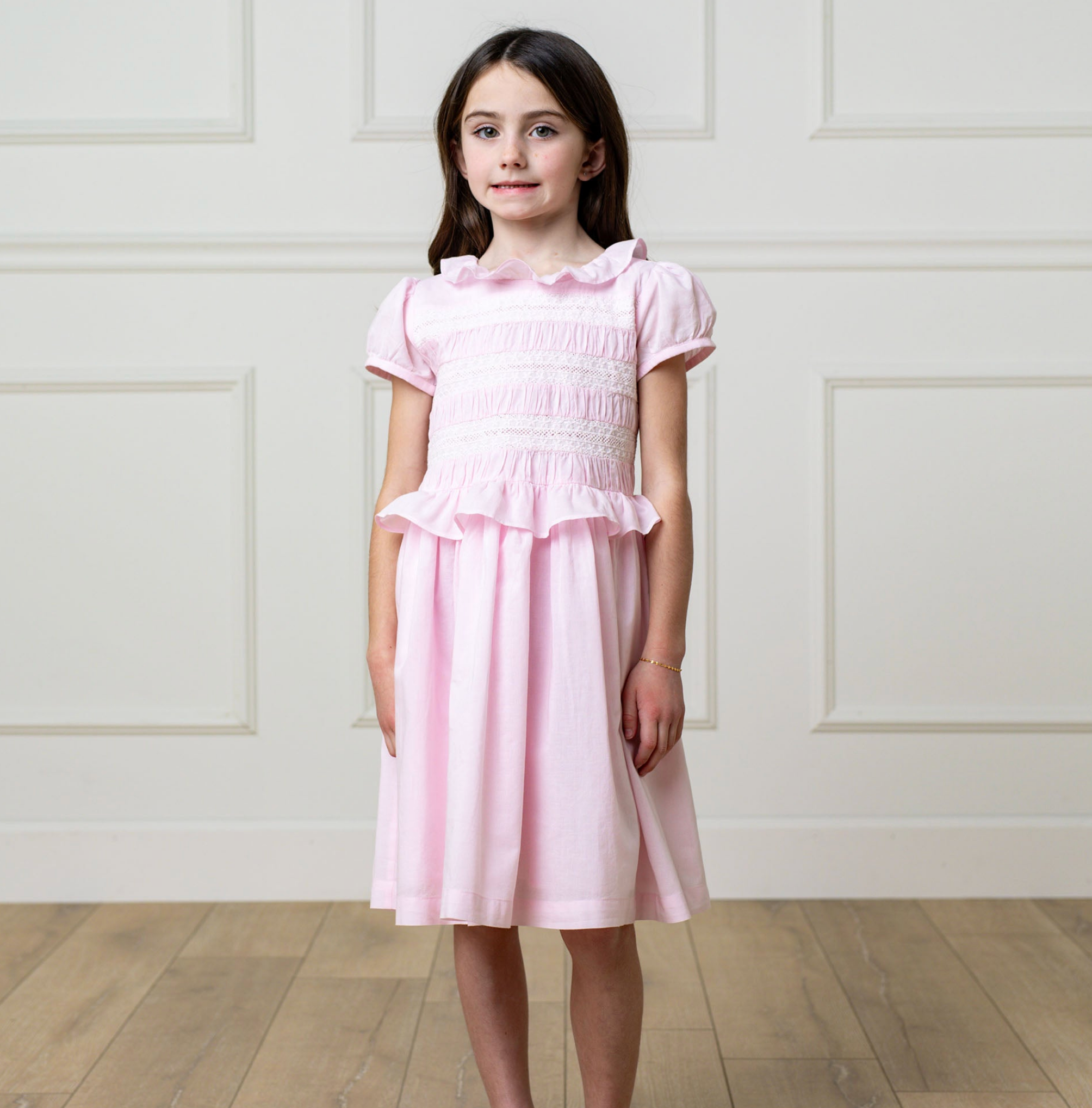 Organic Puff Sleeve Smocked Party Dress