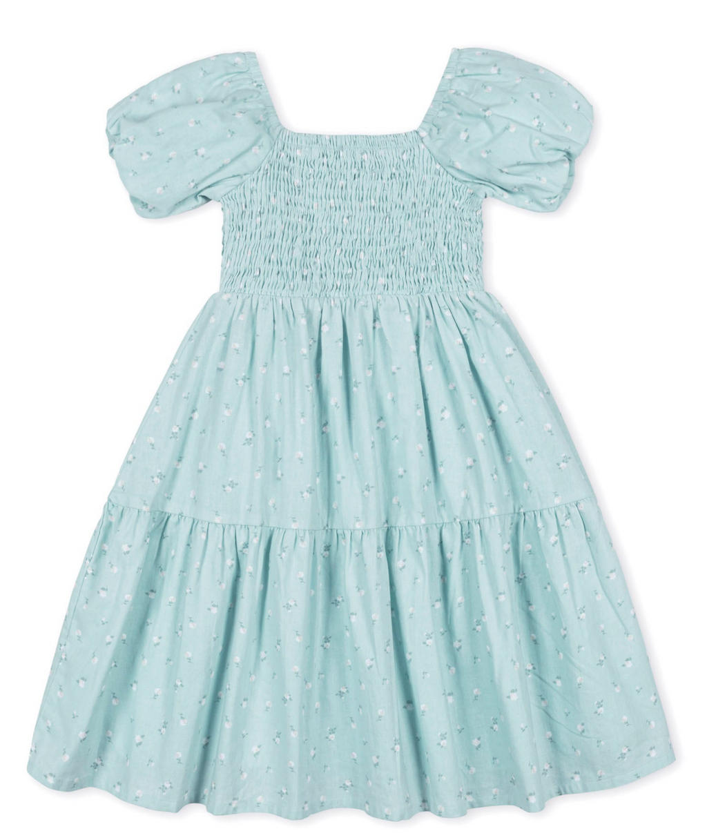 Smocked Bubble Sleeve Dress