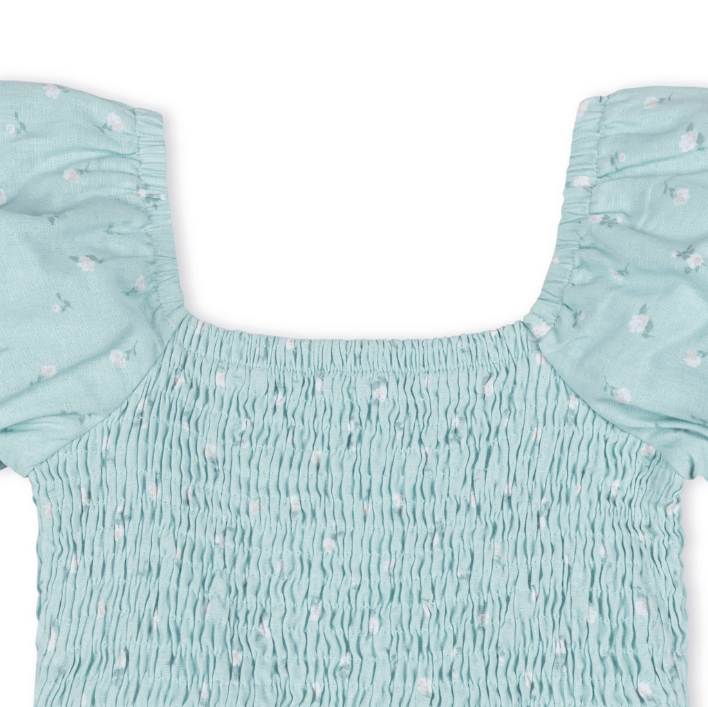 Smocked Bubble Sleeve Dress