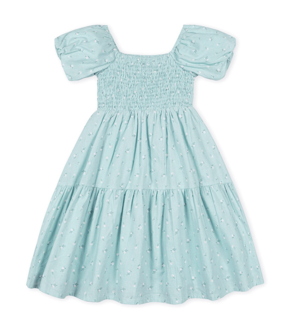 Smocked Bubble Sleeve Dress