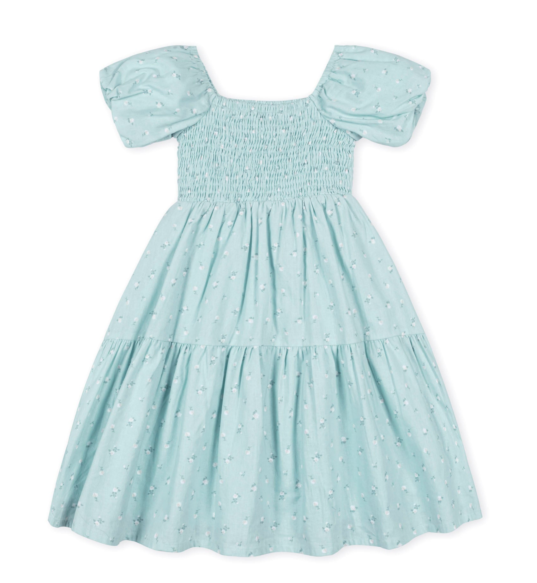 Smocked Bubble Sleeve Dress