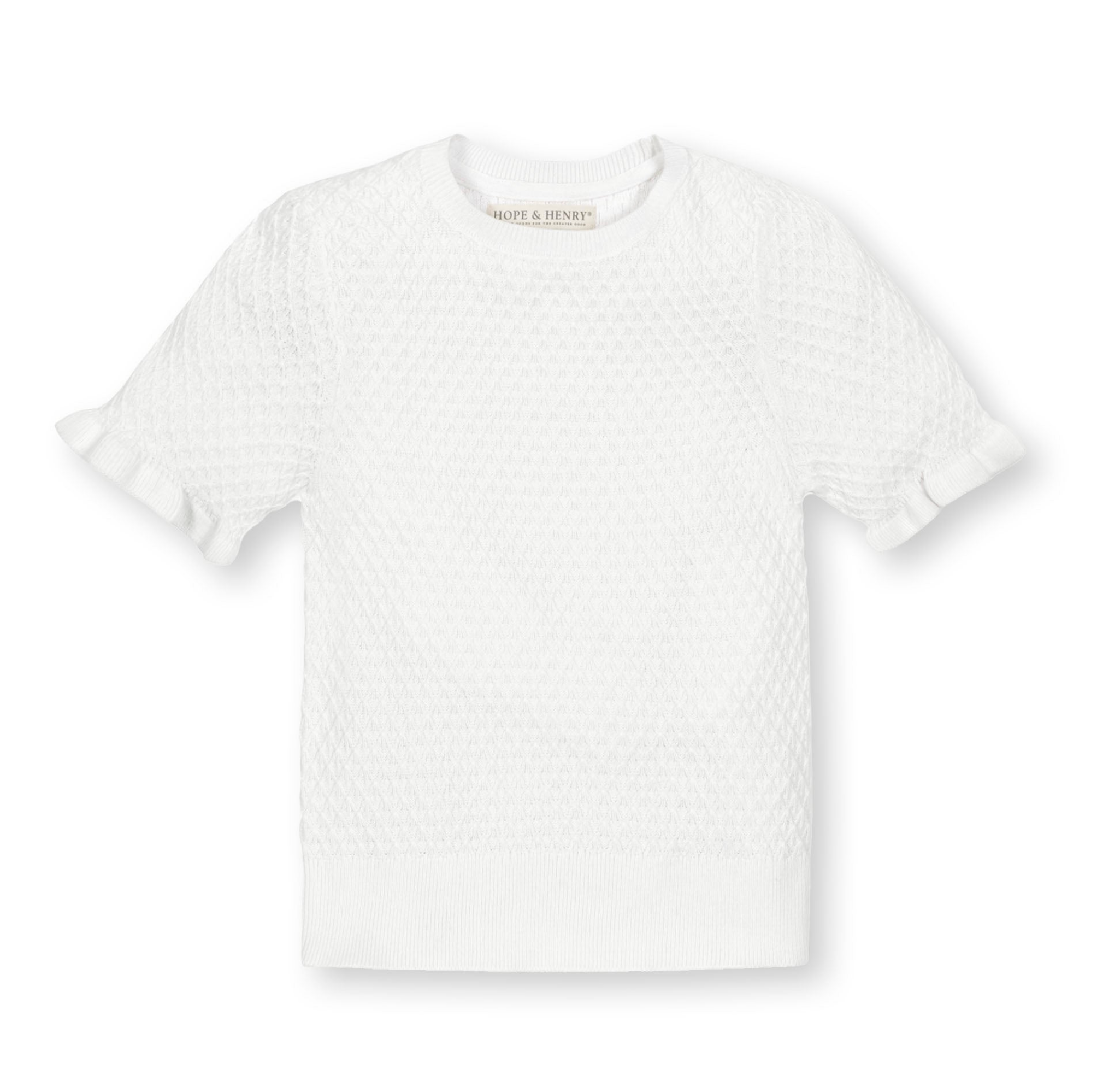 Organic Ruffle Edge Sweater Top