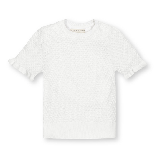 Organic Ruffle Edge Sweater Top