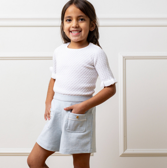 Organic Ruffle Edge Sweater Top