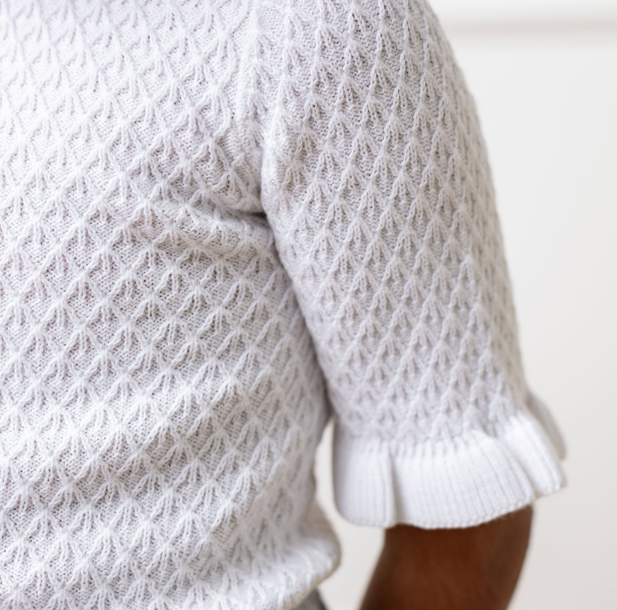 Organic Ruffle Edge Sweater Top