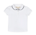 White Organic Puff Sleeve Polo