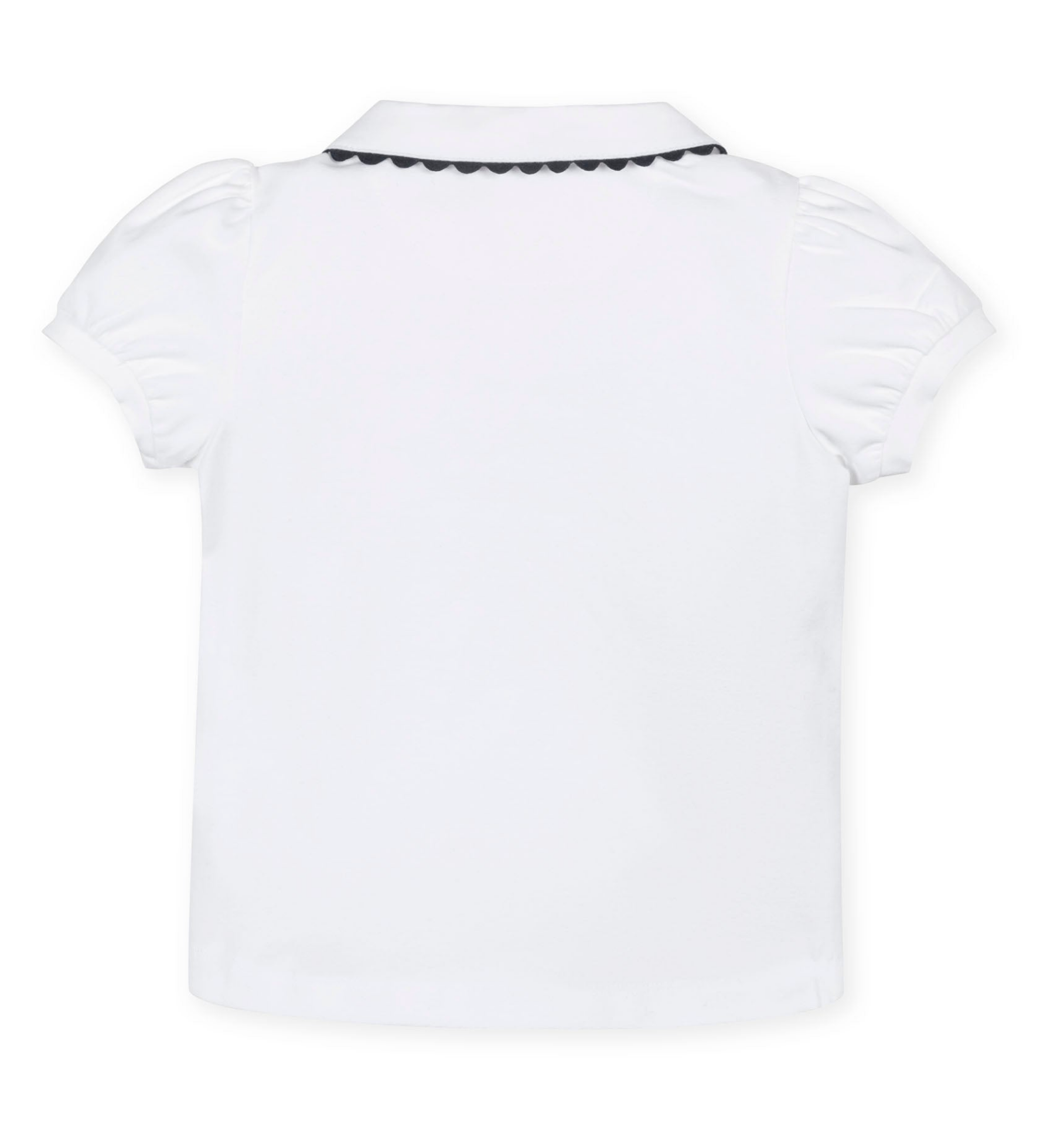 White Organic Puff Sleeve Polo