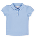Blue Organic Puff Sleeve Polo