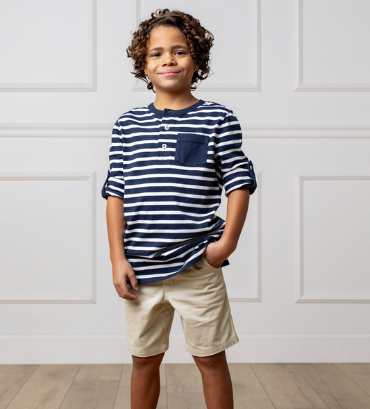 Khaki Organic Stretch Chino Short