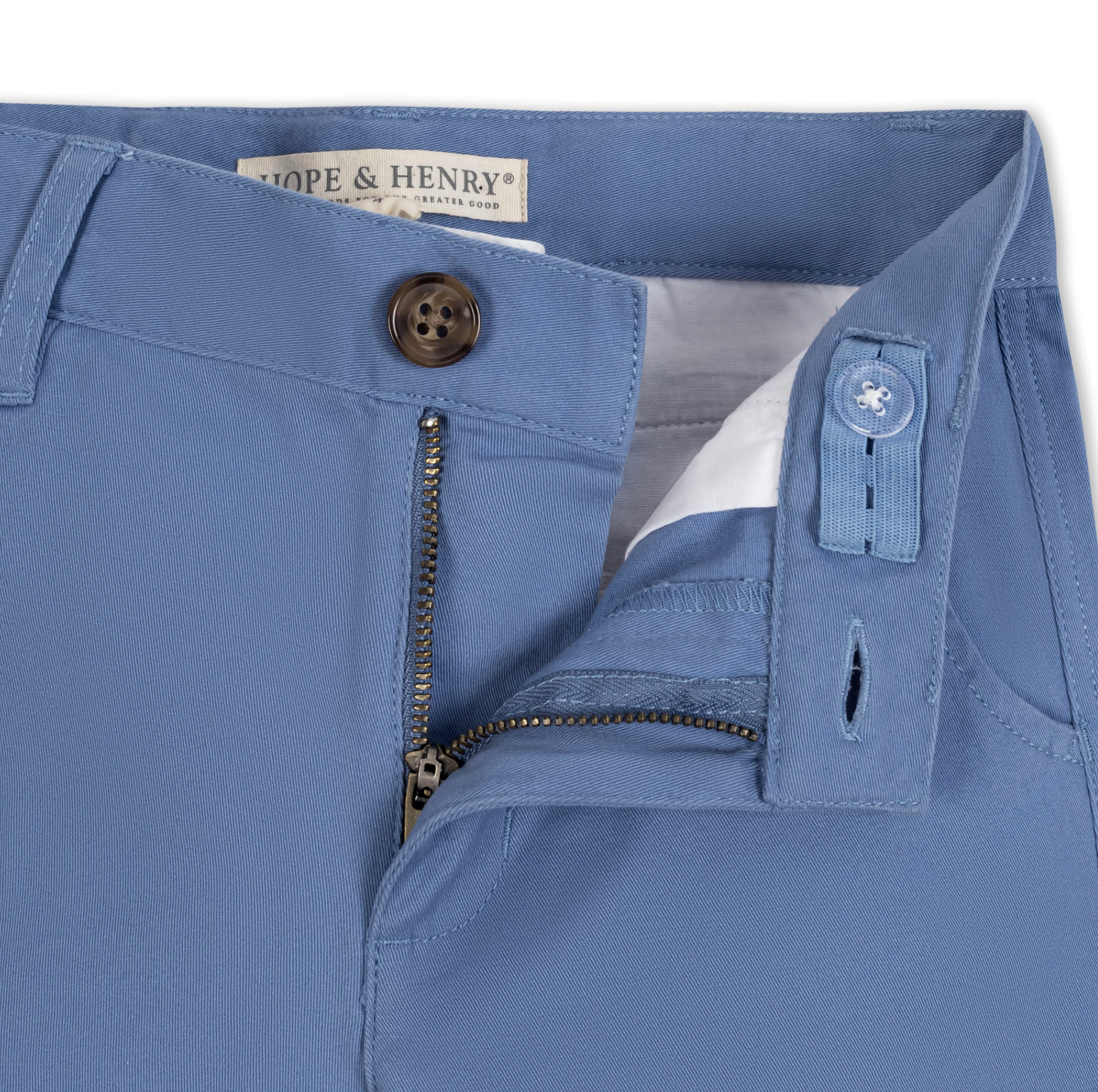 Blue Organic Stretch Chino Short