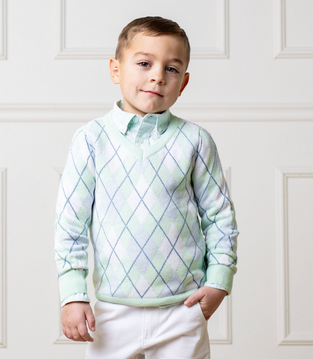 Organic Fine Gauge V-Neck Sweater