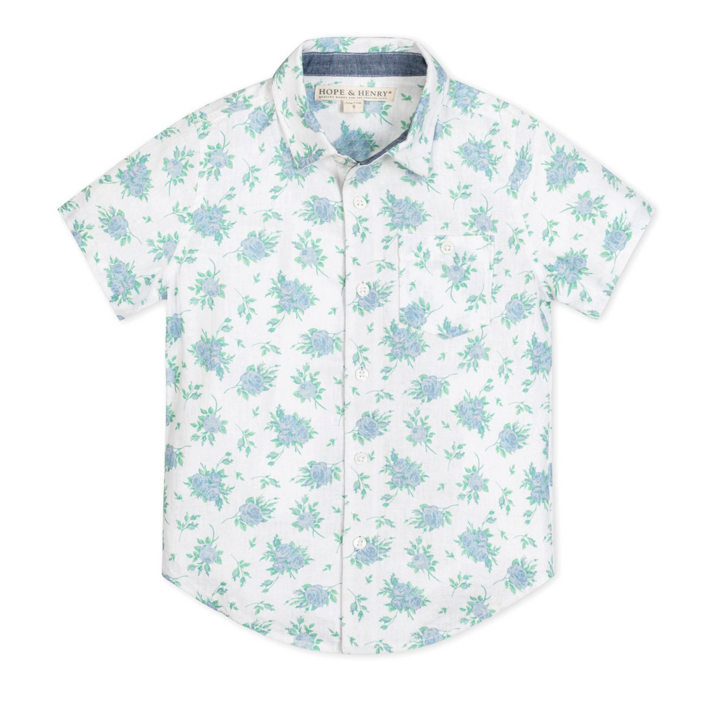 Costal Cottage Floral Linen Shirt