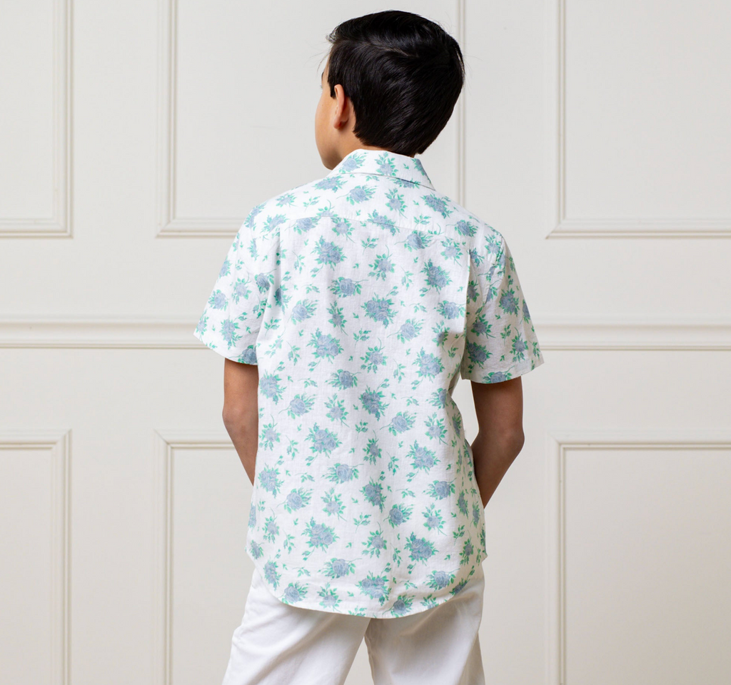 Costal Cottage Floral Linen Shirt