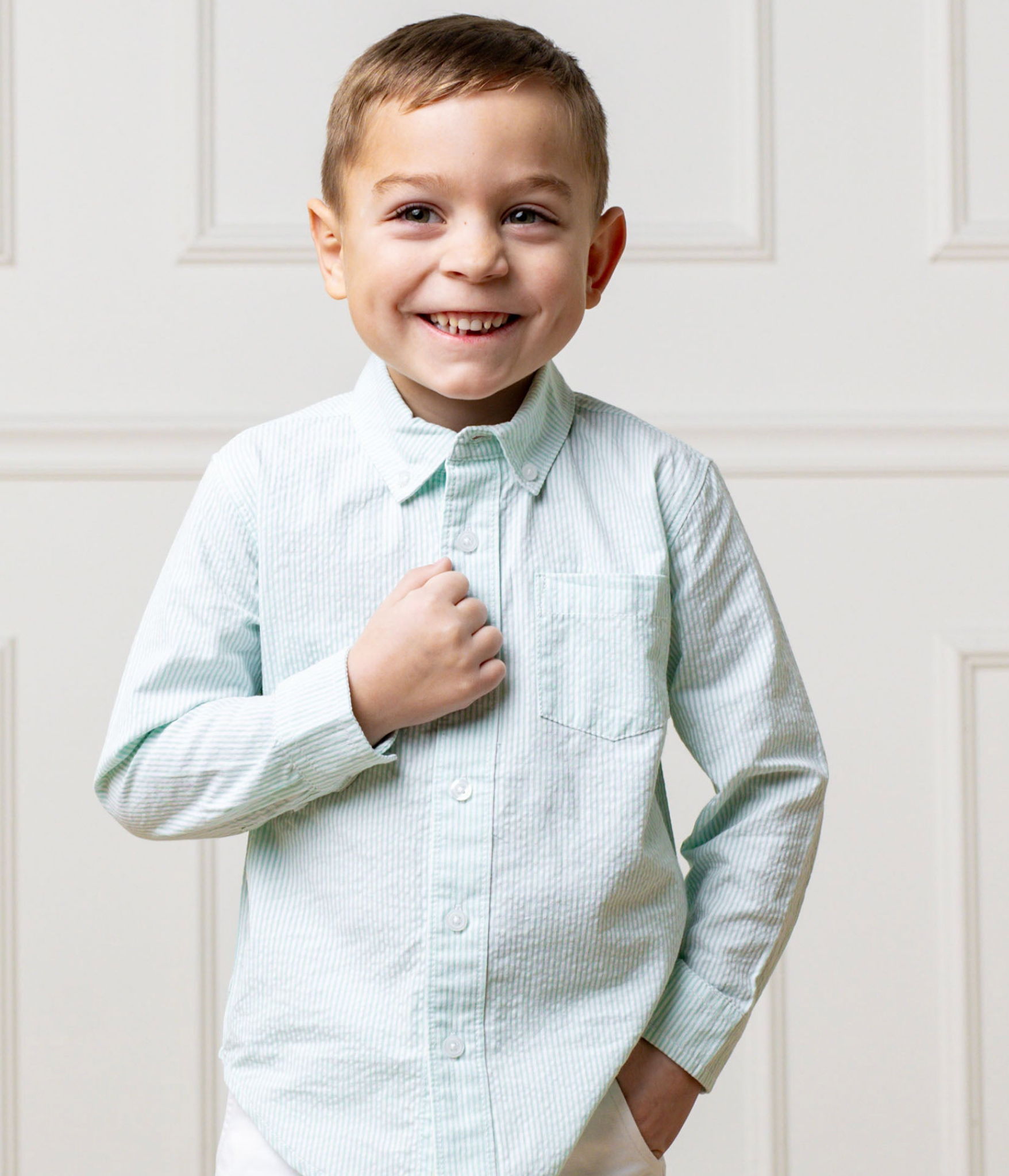 Mint Organic Seersucker Shirt