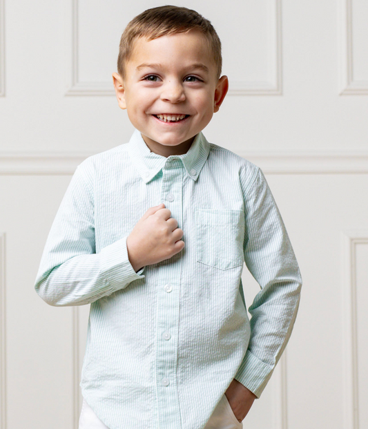 Mint Organic Seersucker Shirt