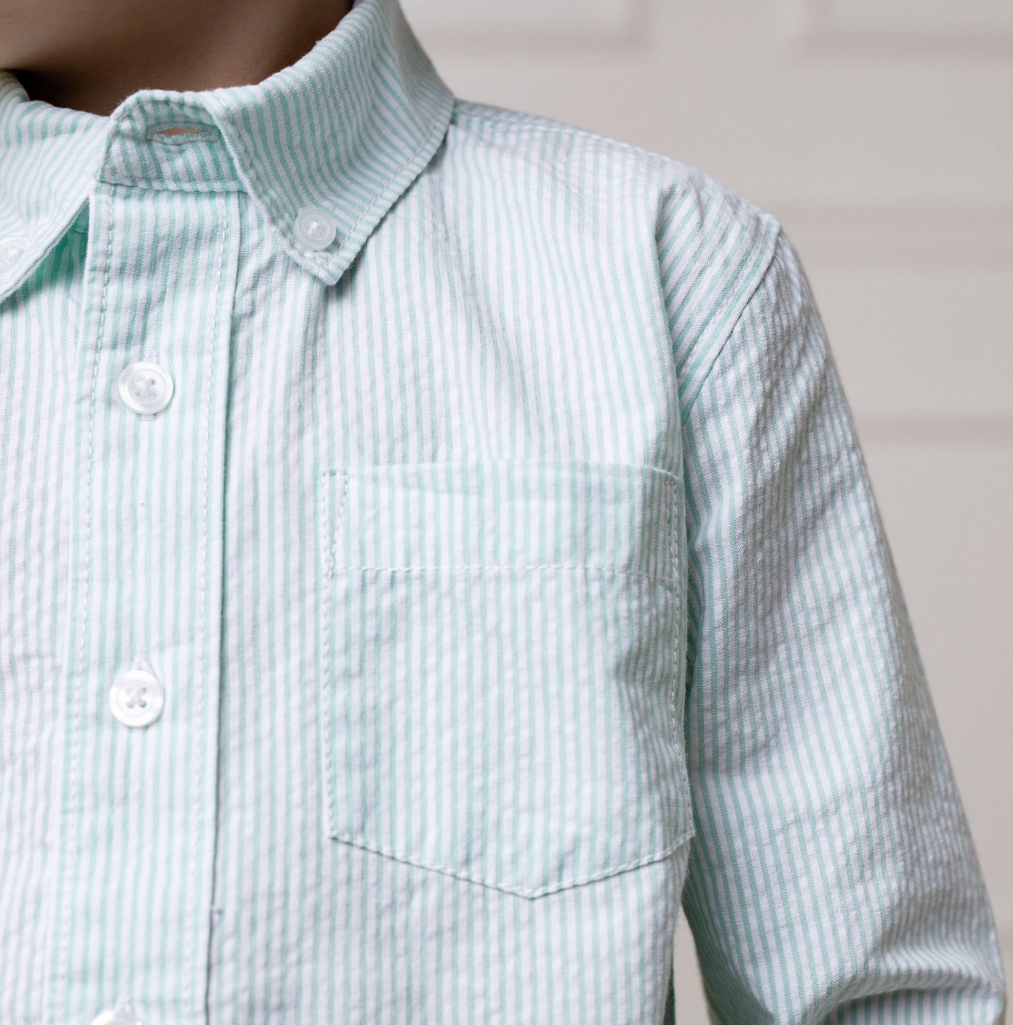 Mint Organic Seersucker Shirt
