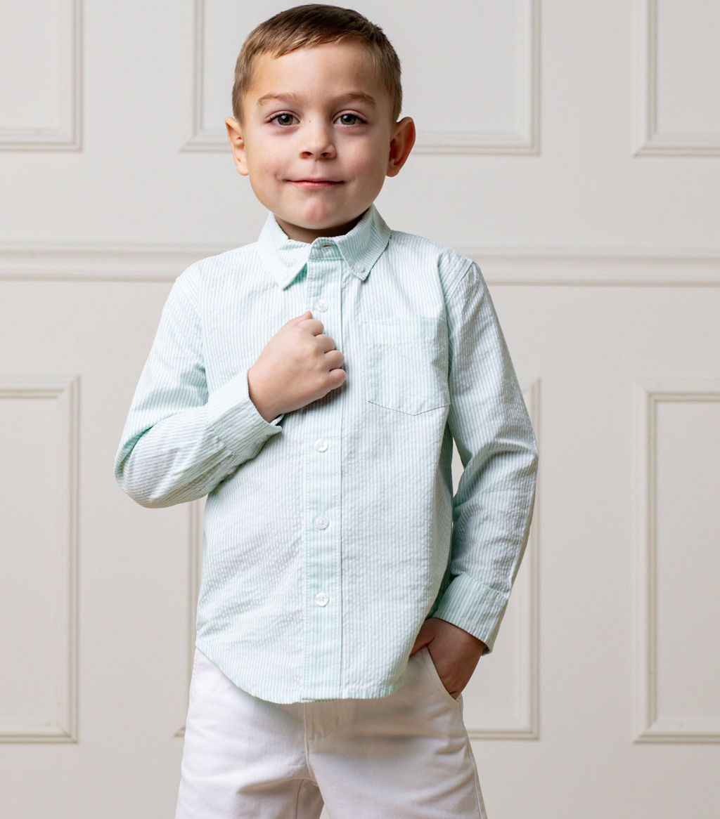 Mint Organic Seersucker Shirt