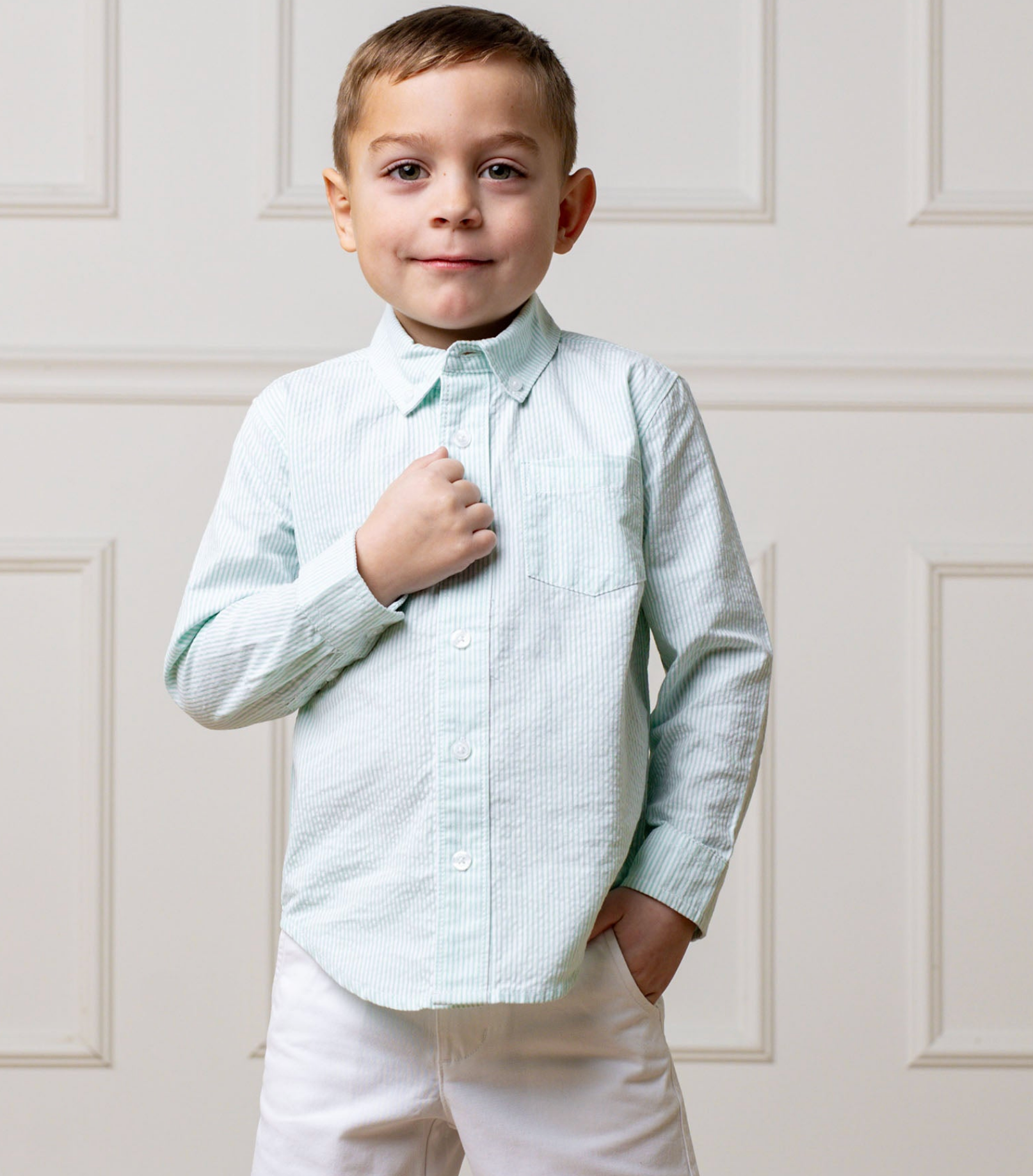 Mint Organic Seersucker Shirt