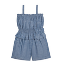 Organic Smocked Waist Chambray Romper