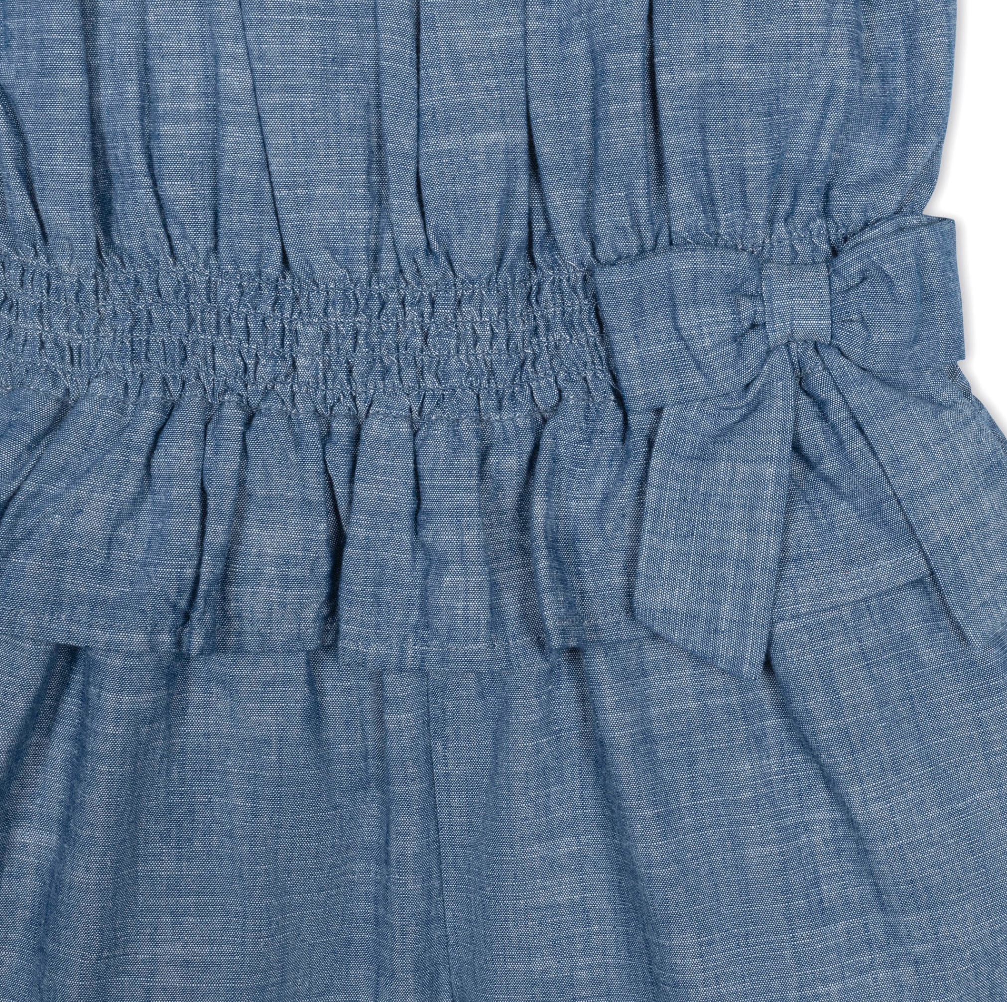 Organic Smocked Waist Chambray Romper