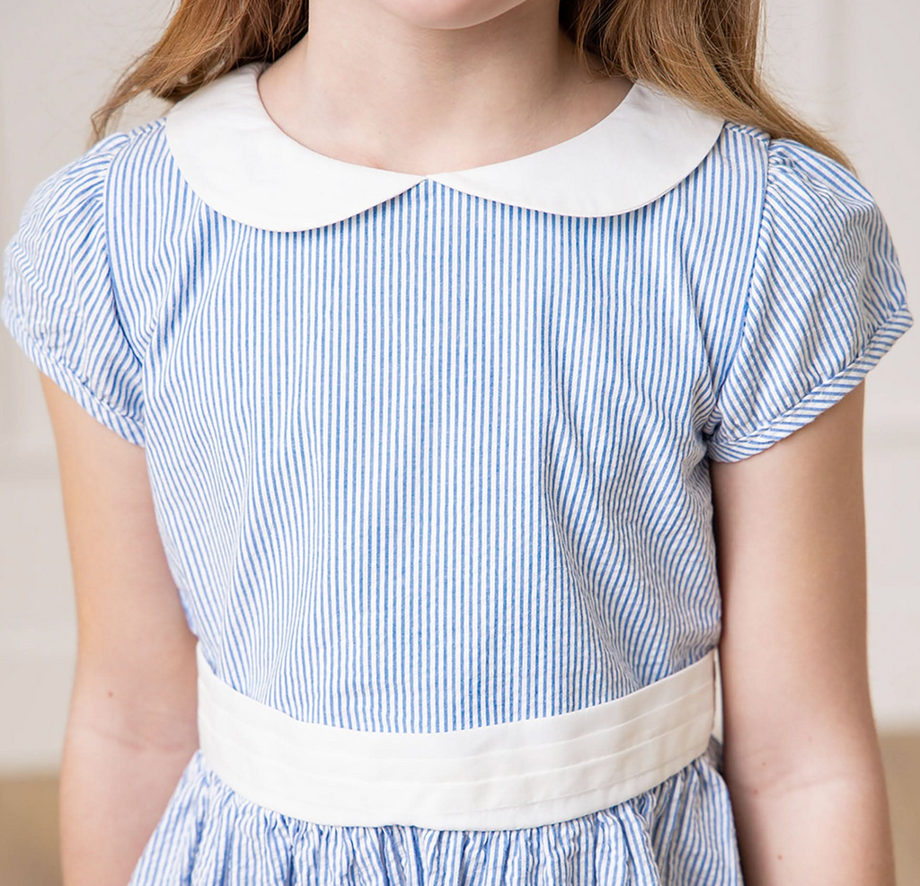 Organic Seersucker Peter Pan Collar Dress