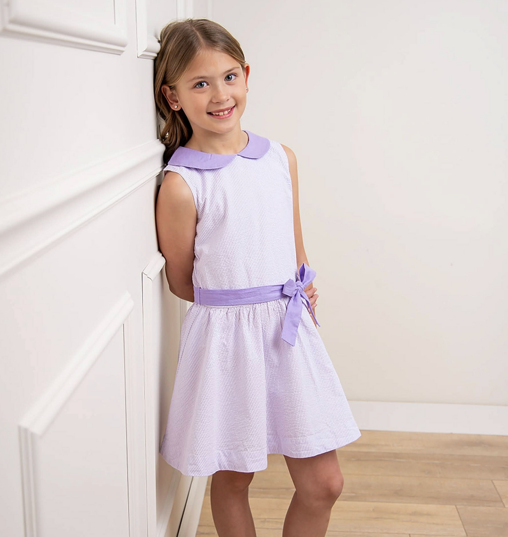 Organic Seersucker Peter Pan Collar Dress