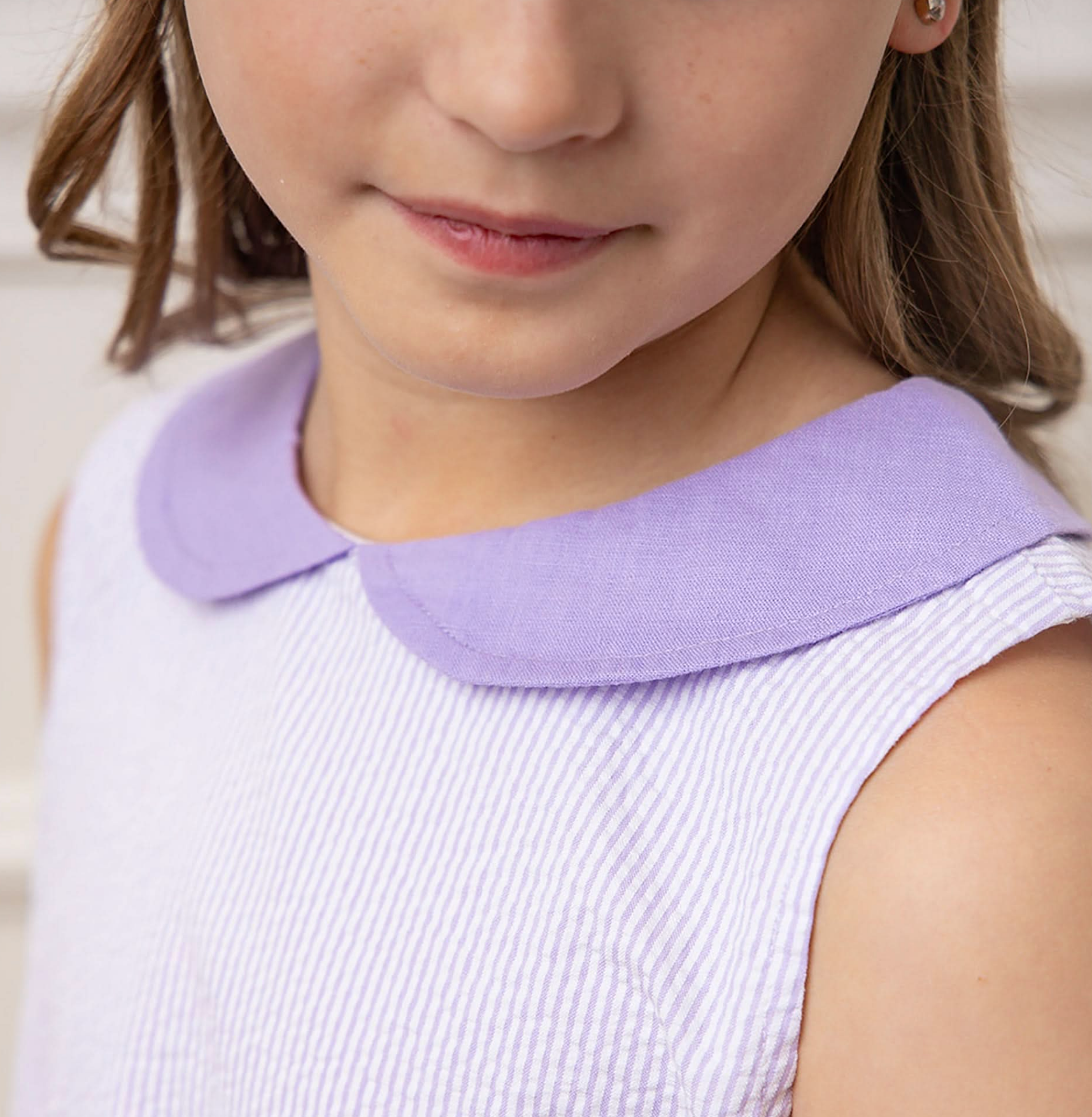 Organic Seersucker Peter Pan Collar Dress